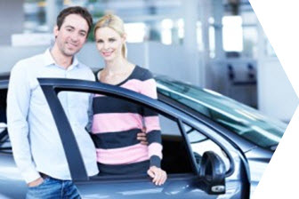 Couple buying a car